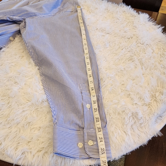 Club Room Men's Shirt Blue Pencil Stripe/ 17 1/2 34-35/ NWT - Picture 4 of 15